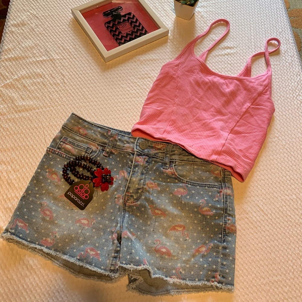 GAP Pink Camisole and Denim Shorts Set